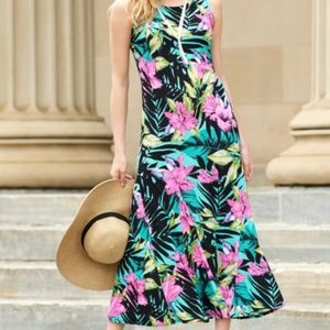 Tropical Print Maxi Dress